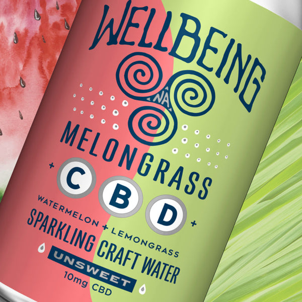 WellBeing CBD Sparkling Water - Melongrass - 4pk