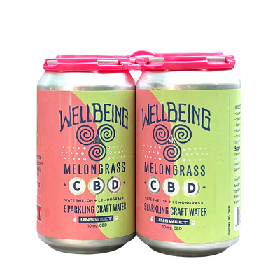 WellBeing CBD Sparkling Water - Melongrass - 4pk
