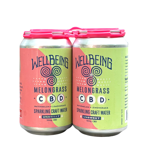 WellBeing CBD Sparkling Water - Melongrass - 4pk