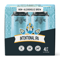 WellBeing Brewing Intentional IPA non-alcoholic beer 12oz 4-pack box